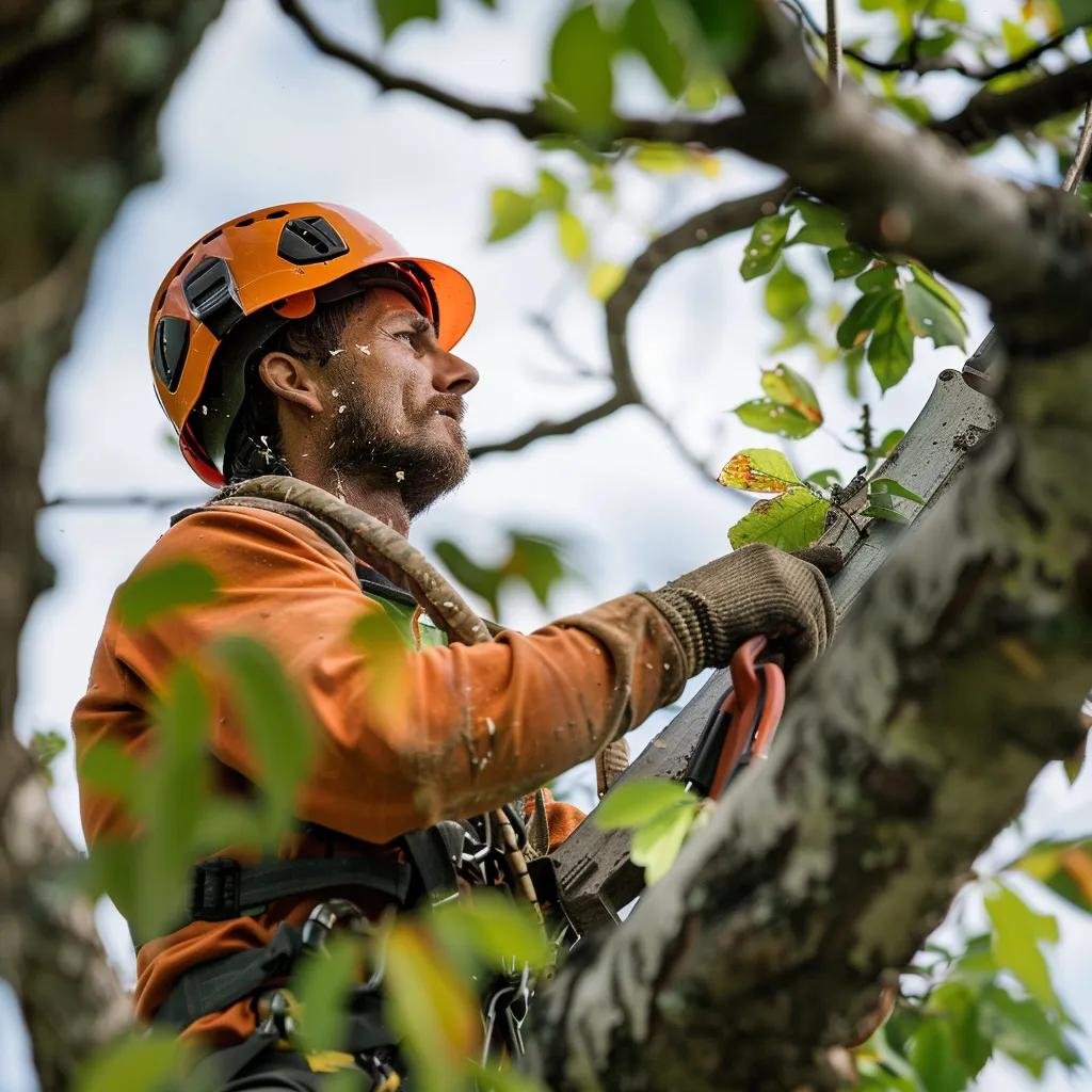 Close-up of tree canopy being pruned to improve health and growth