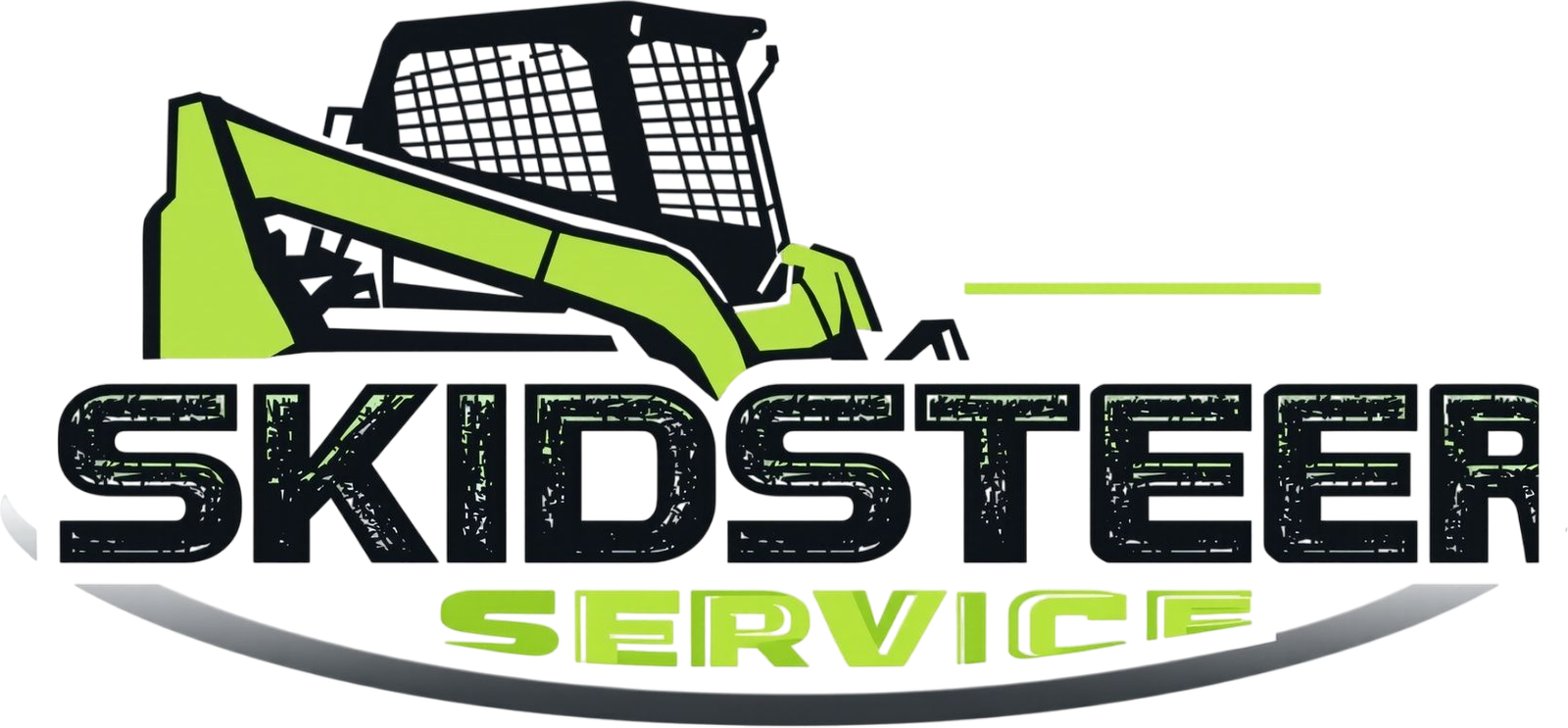 Skid steer service logo featuring a green and black skid steer loader, representing professional tree care and land clearing services in Osteen.